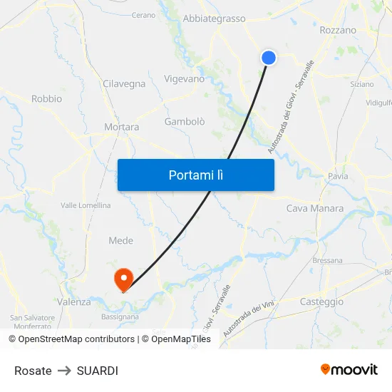 Rosate to SUARDI map