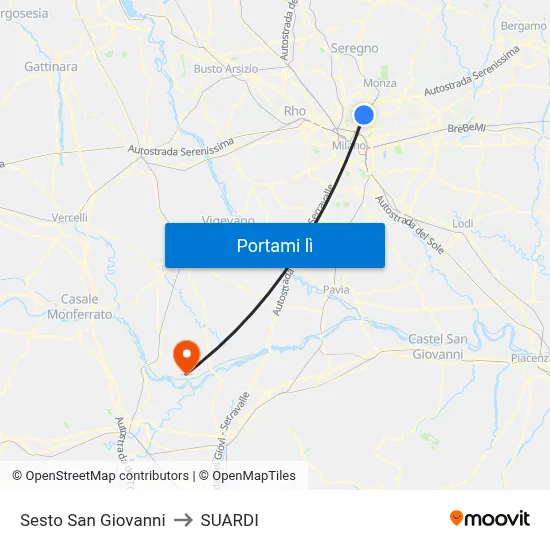 Sesto San Giovanni to SUARDI map