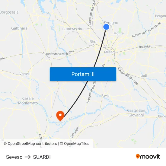 Seveso to SUARDI map