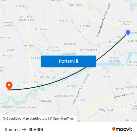Sommo to SUARDI map