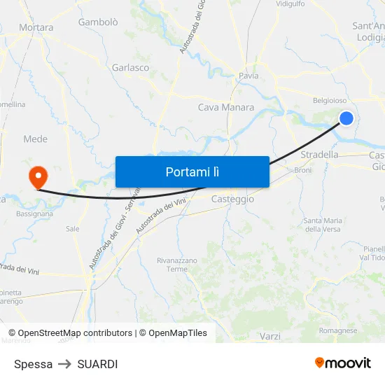 Spessa to SUARDI map