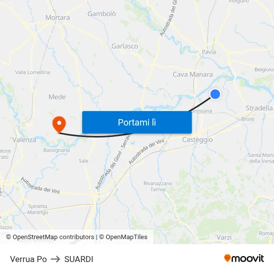 Verrua Po to SUARDI map
