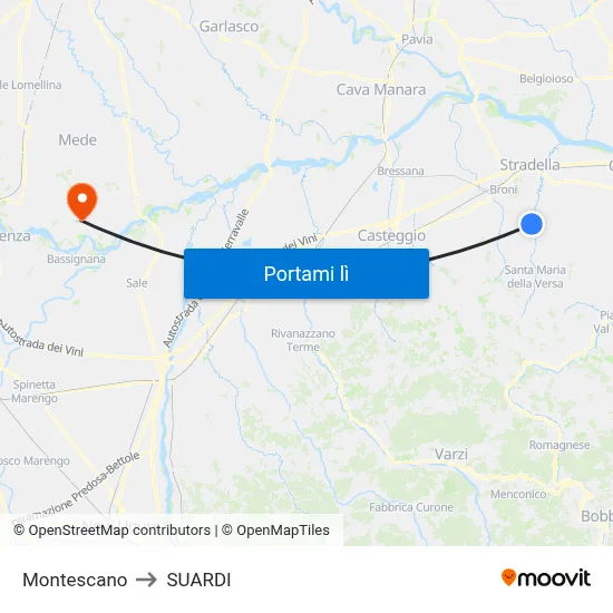 Montescano to SUARDI map
