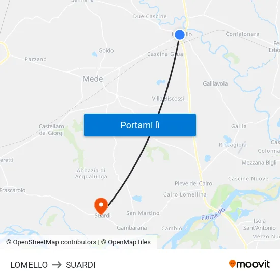 LOMELLO to SUARDI map