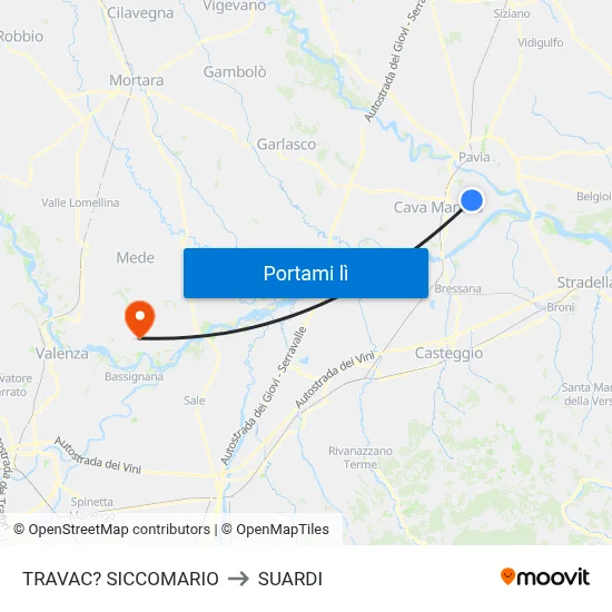 TRAVAC? SICCOMARIO to SUARDI map