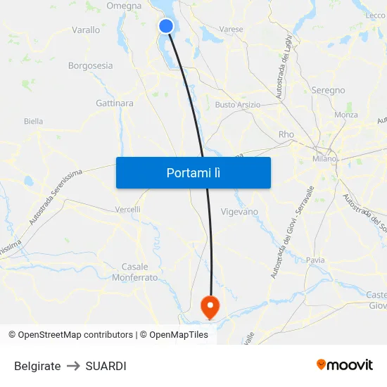 Belgirate to SUARDI map