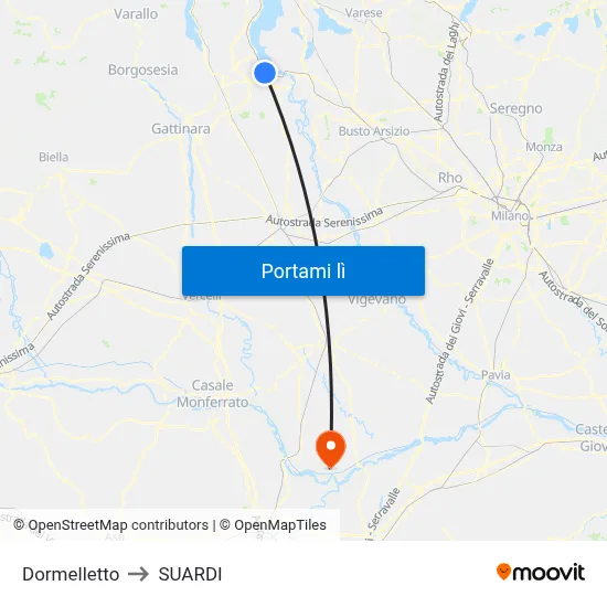 Dormelletto to SUARDI map