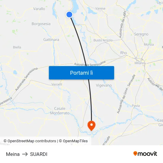 Meina to SUARDI map