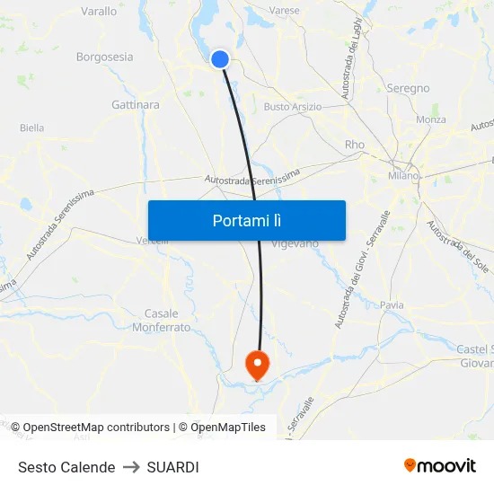 Sesto Calende to SUARDI map