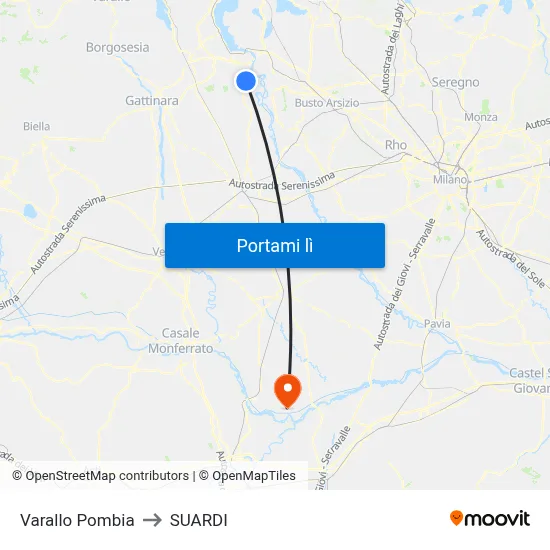 Varallo Pombia to SUARDI map