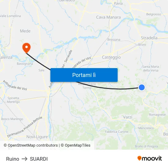 Ruino to SUARDI map