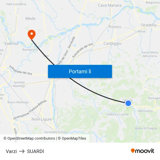 Varzi to SUARDI map