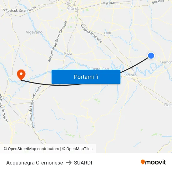 Acquanegra Cremonese to SUARDI map