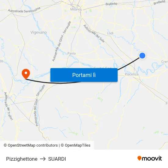 Pizzighettone to SUARDI map