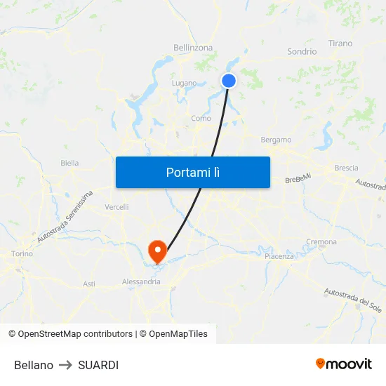 Bellano to SUARDI map