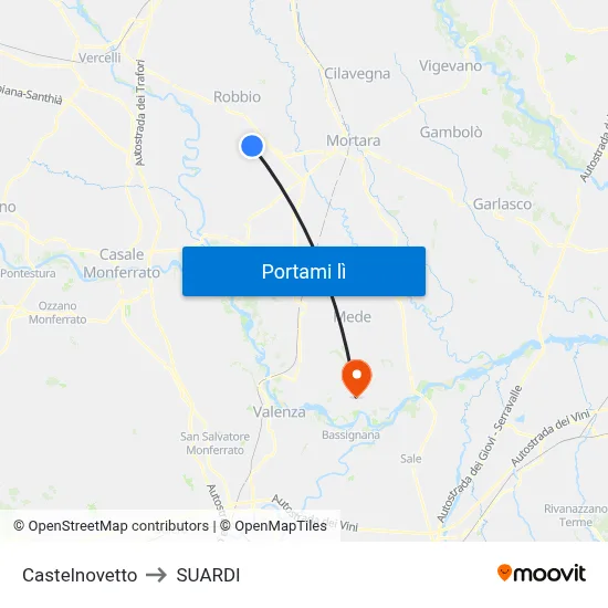 Castelnovetto to SUARDI map