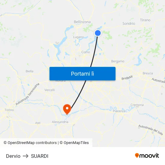 Dervio to SUARDI map