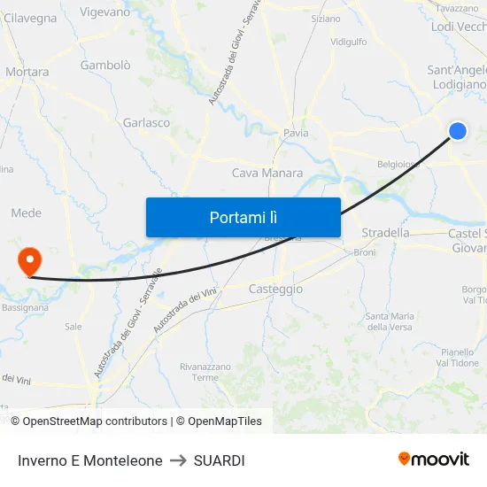 Inverno E Monteleone to SUARDI map