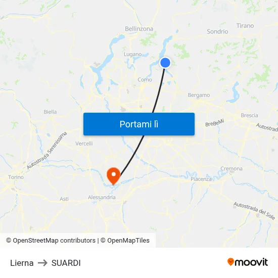 Lierna to SUARDI map