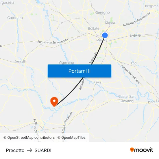 Precotto to SUARDI map
