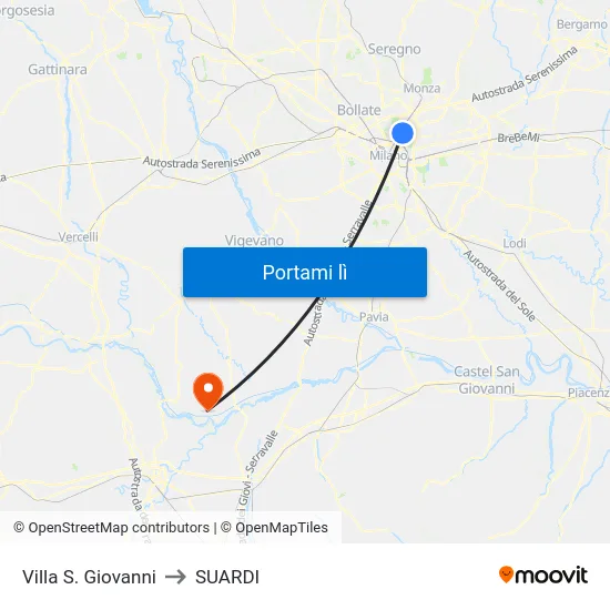 Villa S. Giovanni to SUARDI map