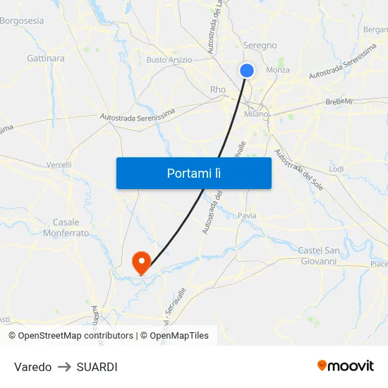 Varedo to SUARDI map