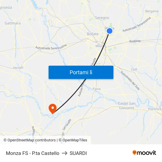 Monza FS - P.ta Castello to SUARDI map