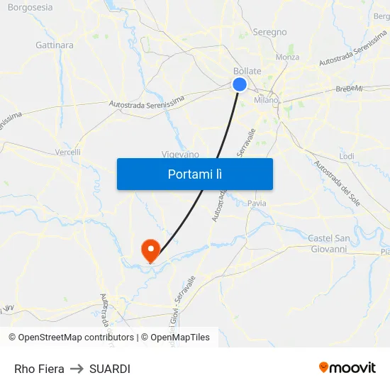 Rho Fiera to SUARDI map