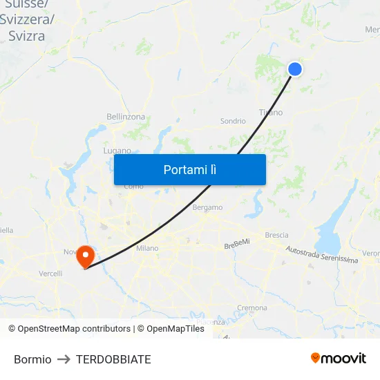 Bormio to TERDOBBIATE map
