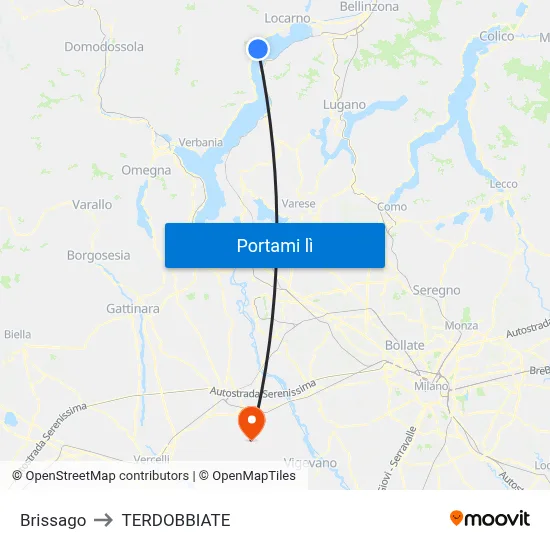 Brissago to TERDOBBIATE map