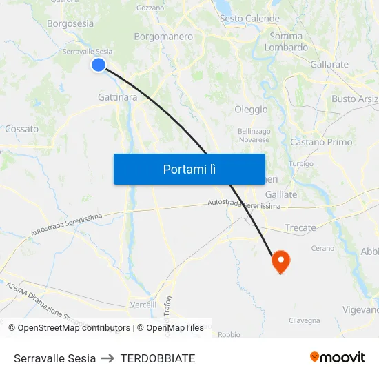 Serravalle Sesia to TERDOBBIATE map
