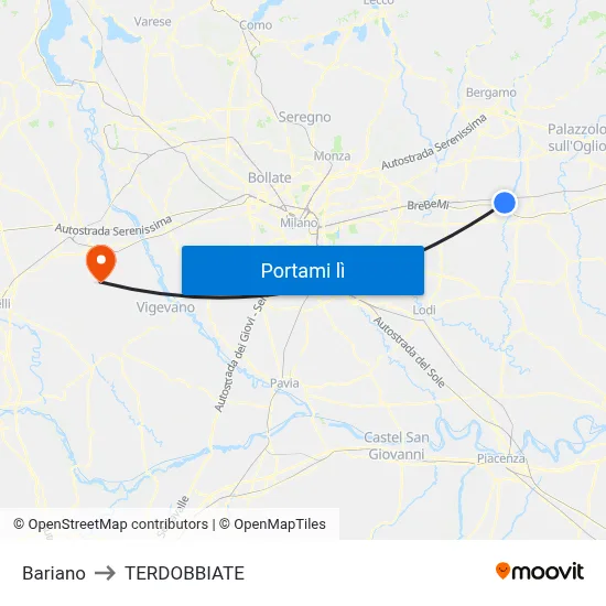 Bariano to TERDOBBIATE map