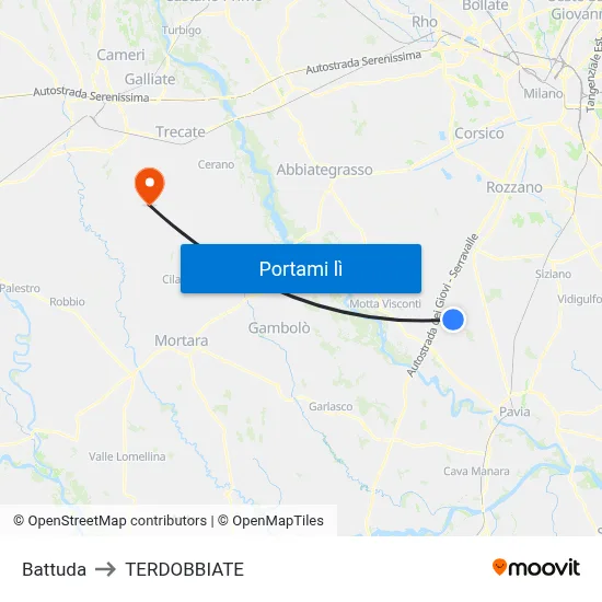 Battuda to TERDOBBIATE map
