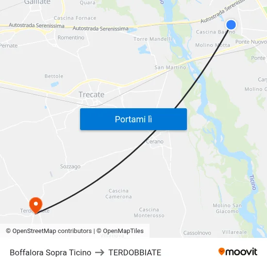 Boffalora Sopra Ticino to TERDOBBIATE map