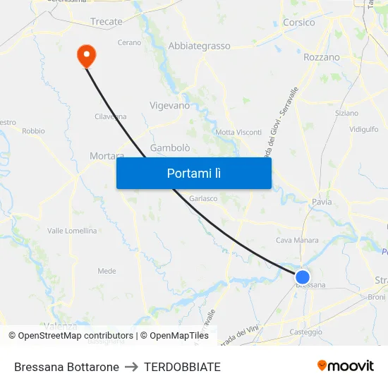 Bressana Bottarone to TERDOBBIATE map