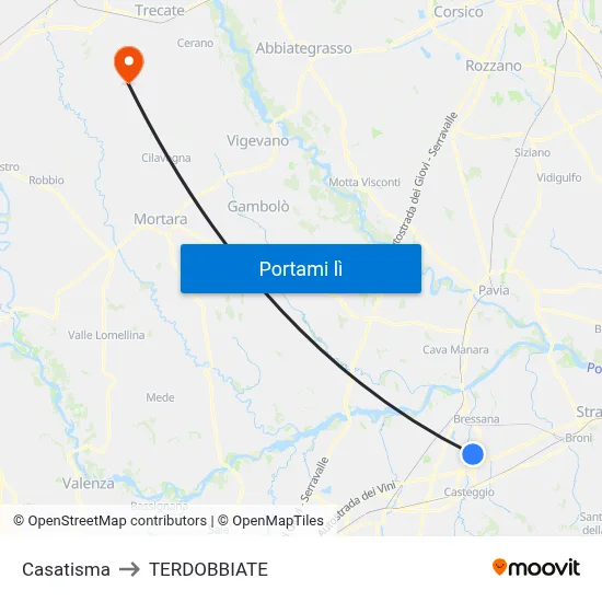 Casatisma to TERDOBBIATE map