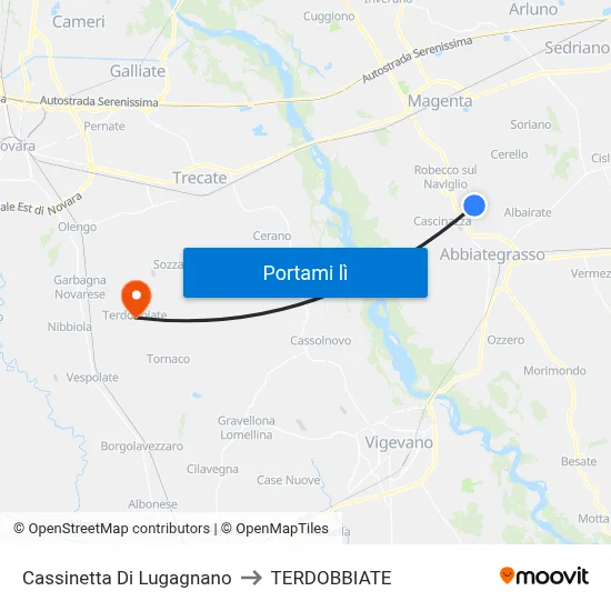 Cassinetta Di Lugagnano to TERDOBBIATE map