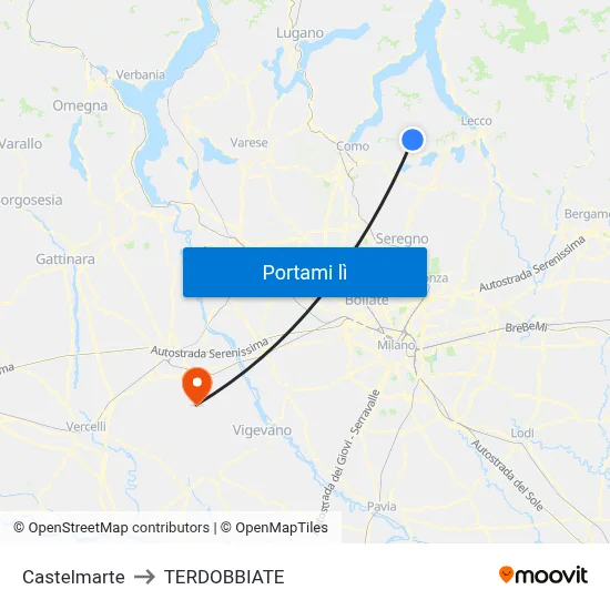 Castelmarte to TERDOBBIATE map