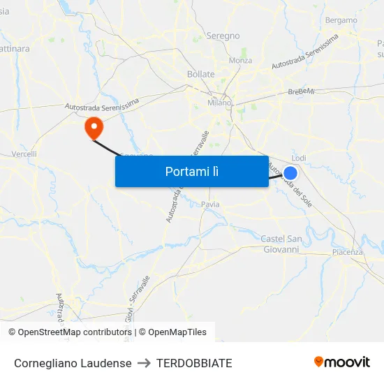 Cornegliano Laudense to TERDOBBIATE map