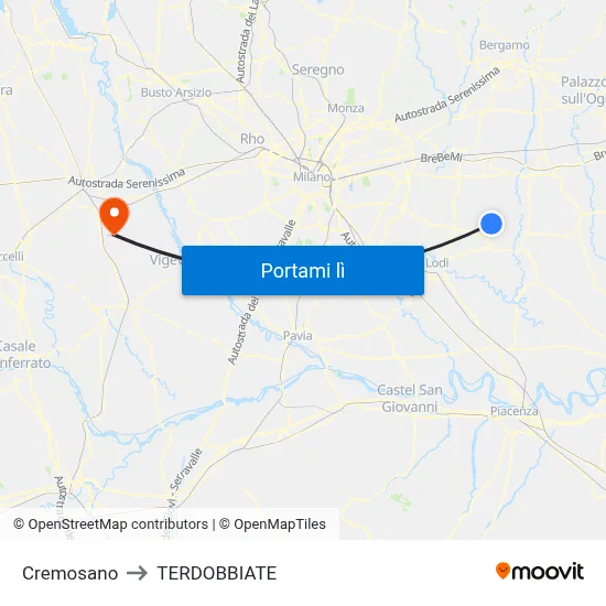 Cremosano to TERDOBBIATE map