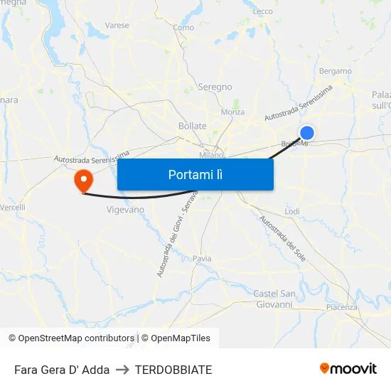 Fara Gera D' Adda to TERDOBBIATE map