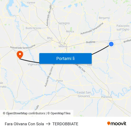 Fara Olivana Con Sola to TERDOBBIATE map