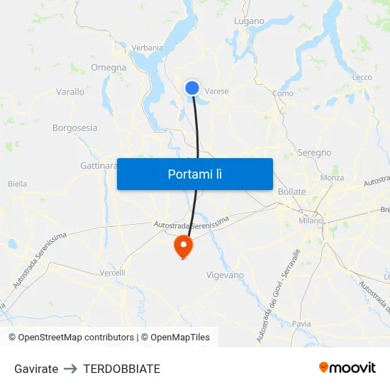 Gavirate to TERDOBBIATE map
