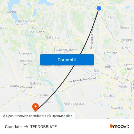 Grandate to TERDOBBIATE map