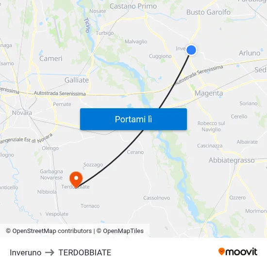 Inveruno to TERDOBBIATE map