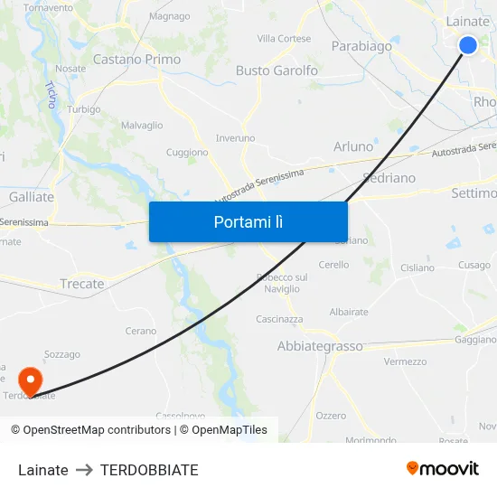 Lainate to TERDOBBIATE map