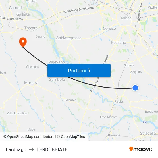 Lardirago to TERDOBBIATE map
