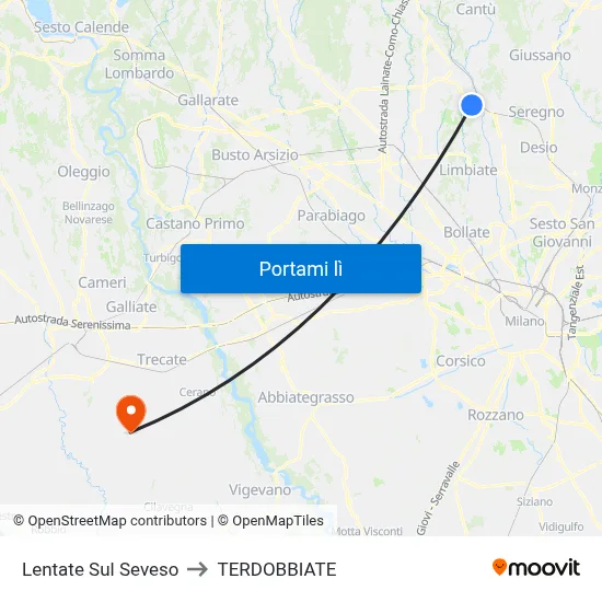 Lentate Sul Seveso to TERDOBBIATE map
