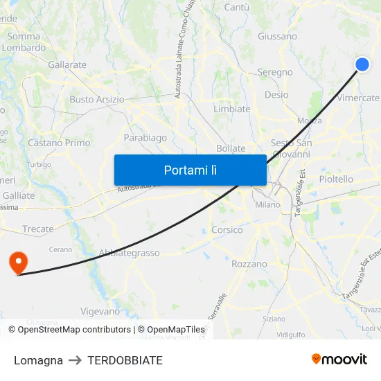 Lomagna to TERDOBBIATE map