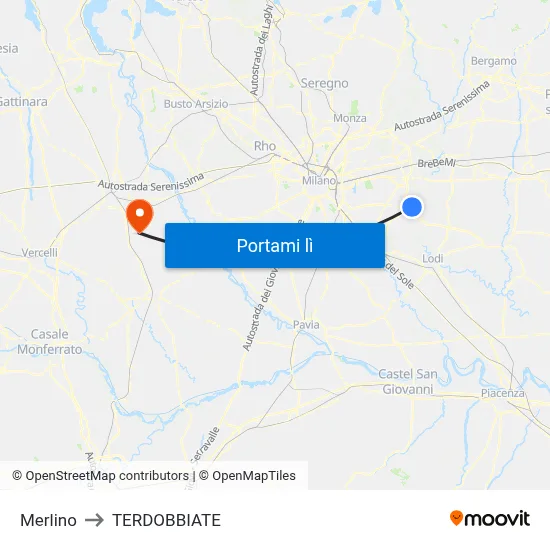 Merlino to TERDOBBIATE map